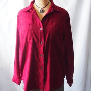 D.P.S. NEW YORK Shirt Red Long Sleeve Button Up Size L